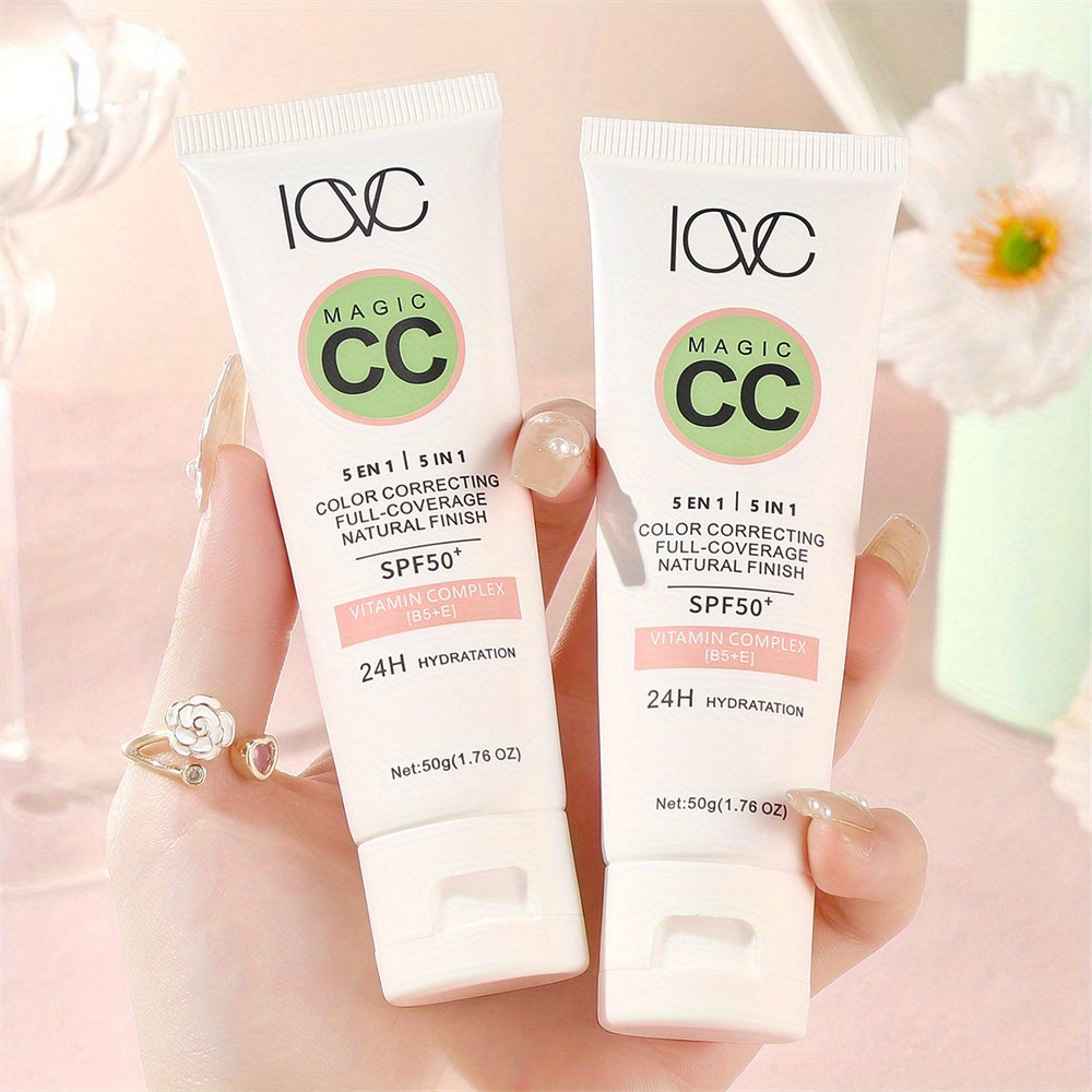 5-in-1 CC Cream Medium Coverage Natural Finish SPF 50 Hydrating Face Cream