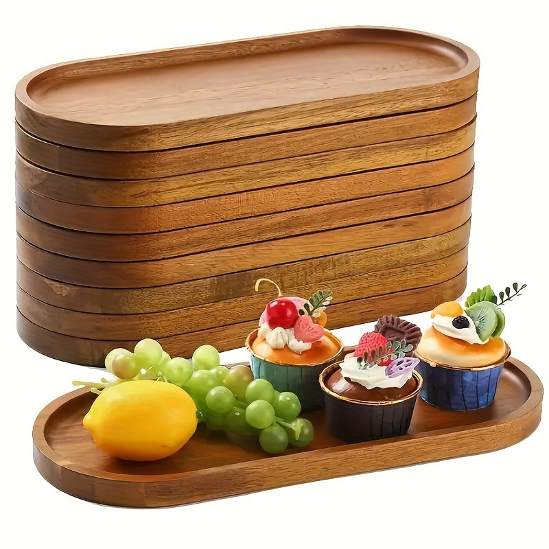 Wooden Serving Tray Food Safe Breakfast Snack Platter Gift
