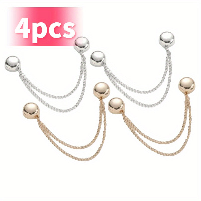 4pcs Women's Magnetic Clothes Clips Durable Alloy Elegant Fit for Shirts Skirts Dresses