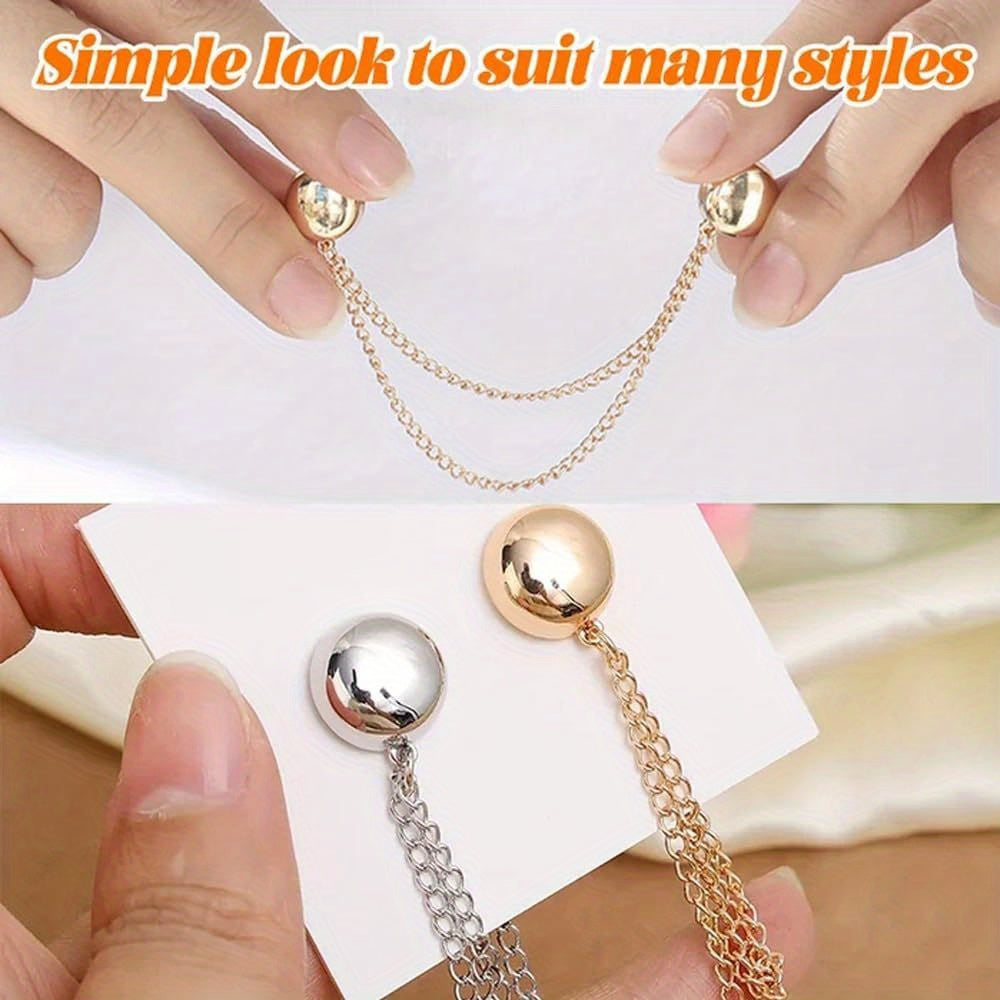 4pcs Women's Magnetic Clothes Clips Durable Alloy Elegant Fit for Shirts Skirts Dresses