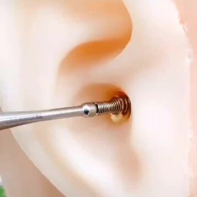 Stainless Steel Ear Picking Spoon Set 6 Pieces Spiral Design Adult Ear Cleaning Tools