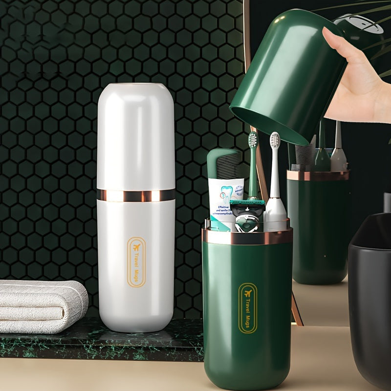 Sayohat uchun tish cho'tkasi to'plami, tish pastasi saqlash va og'iz yuvish uchun stakan bilan