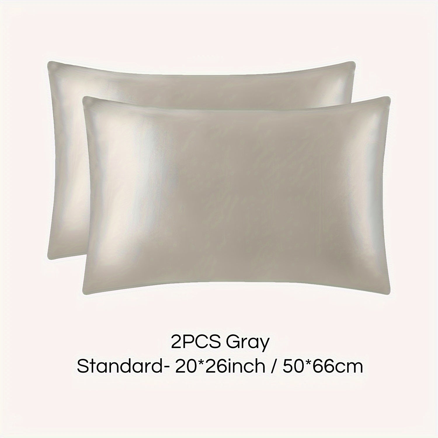 Set of 2 Mulberry Silk Pillowcases Hypoallergenic Satin Weave Solid Color Invisible Zipper Machine Washable Skin Hair Care