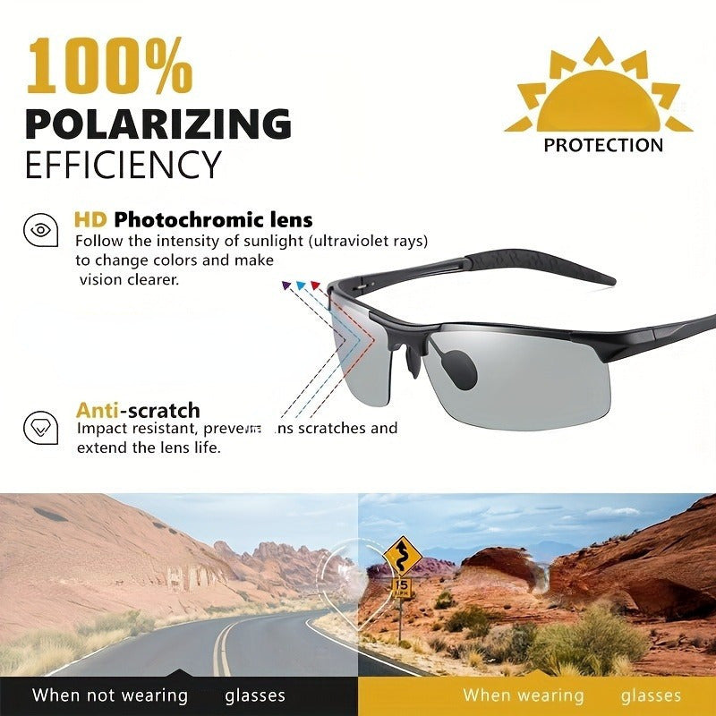 Unisex Photochromic Polarized Night Vision Glasses for Men and Women