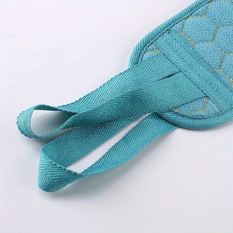 Exfoliating Bath Set with Long Handle Back Scrubber Sponge and Mud Removing Glove