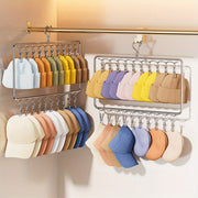 Organizador de acero inoxidable de 2 niveles con clips para almacenamiento de sombreros, calcetines y ropa interior