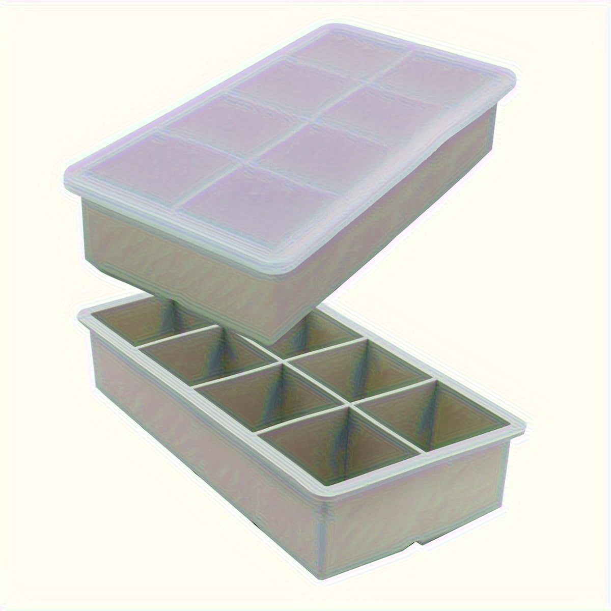Silicone Ice Cube Molds 8 Large Compartments with Lids for Cocktails and Beverages