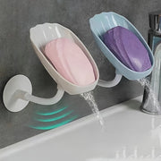 Wall-Mounted Self-Draining Soap Dish with Lotus Leaf Design Plastic Bathroom Kitchen