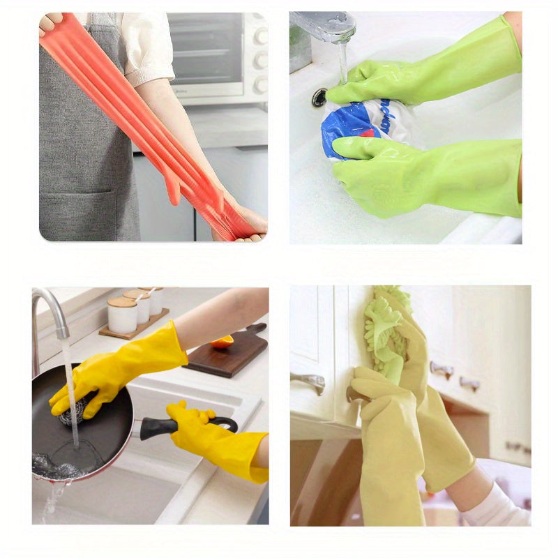 Guantes de limpieza de silicona multiusos impermeables, duraderos, libres de látex, para cocina, lavandería y lavado de autos