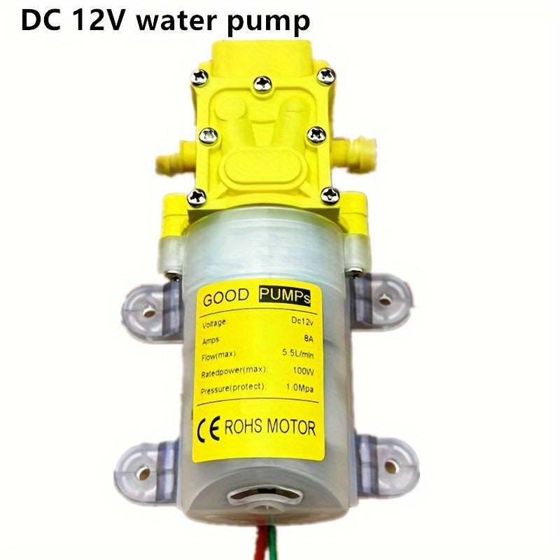 Bomba de agua de 12V de autocebado para lavado de coches, autocaravana, 100W, flujo ajustable