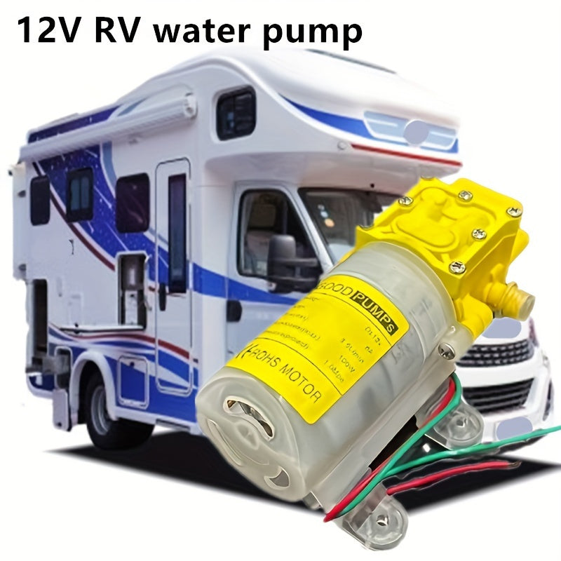 Bomba de agua de 12V de autocebado para lavado de coches, autocaravana, 100W, flujo ajustable
