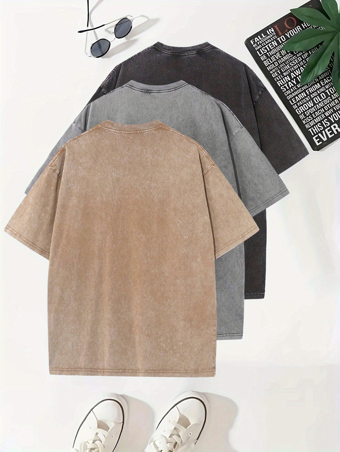 Men's Cotton Solid T-Shirt Casual Short Sleeve Crew Neck for Summer Outdoor Wear