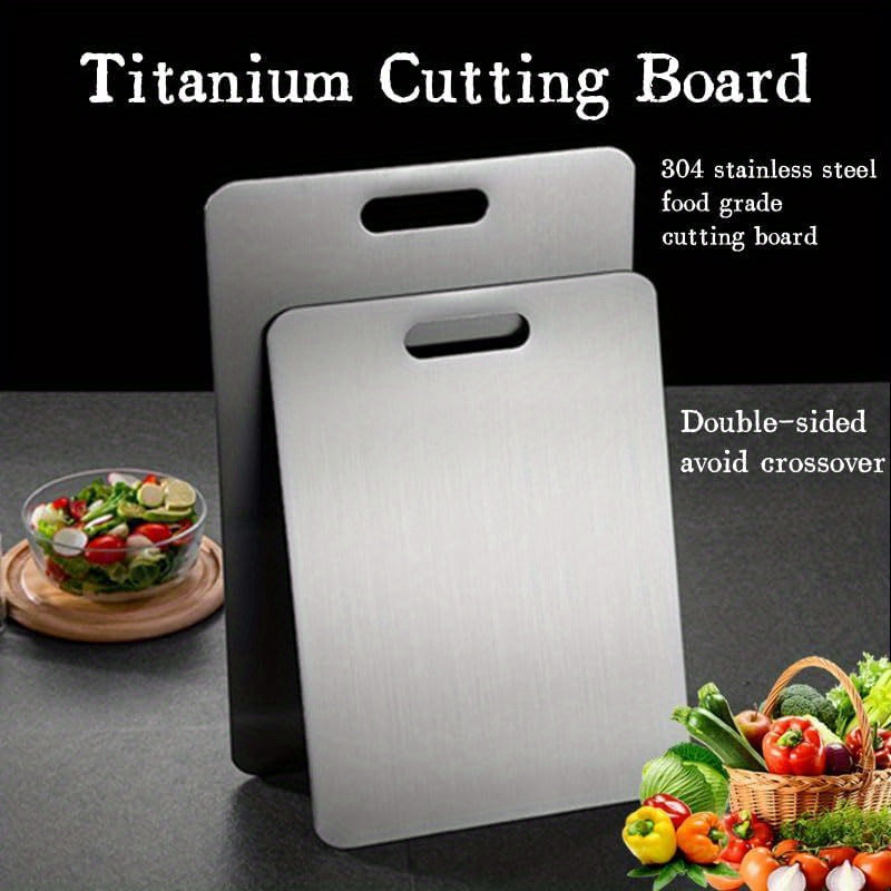 304 Stainless Steel Kitchen Cutting Board Dual-Sided Food Safe Easy to Clean