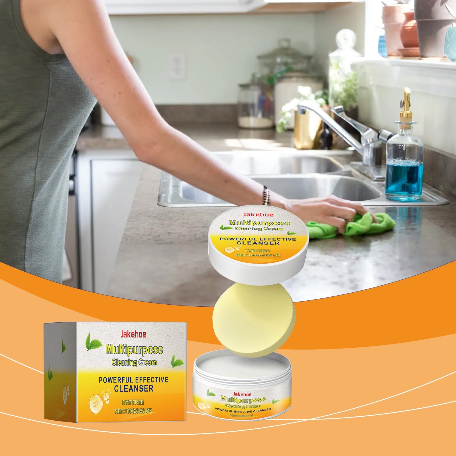 Versatile Kitchen Cleaner Cream for Stovetops and Surfaces with Salicylic Acid