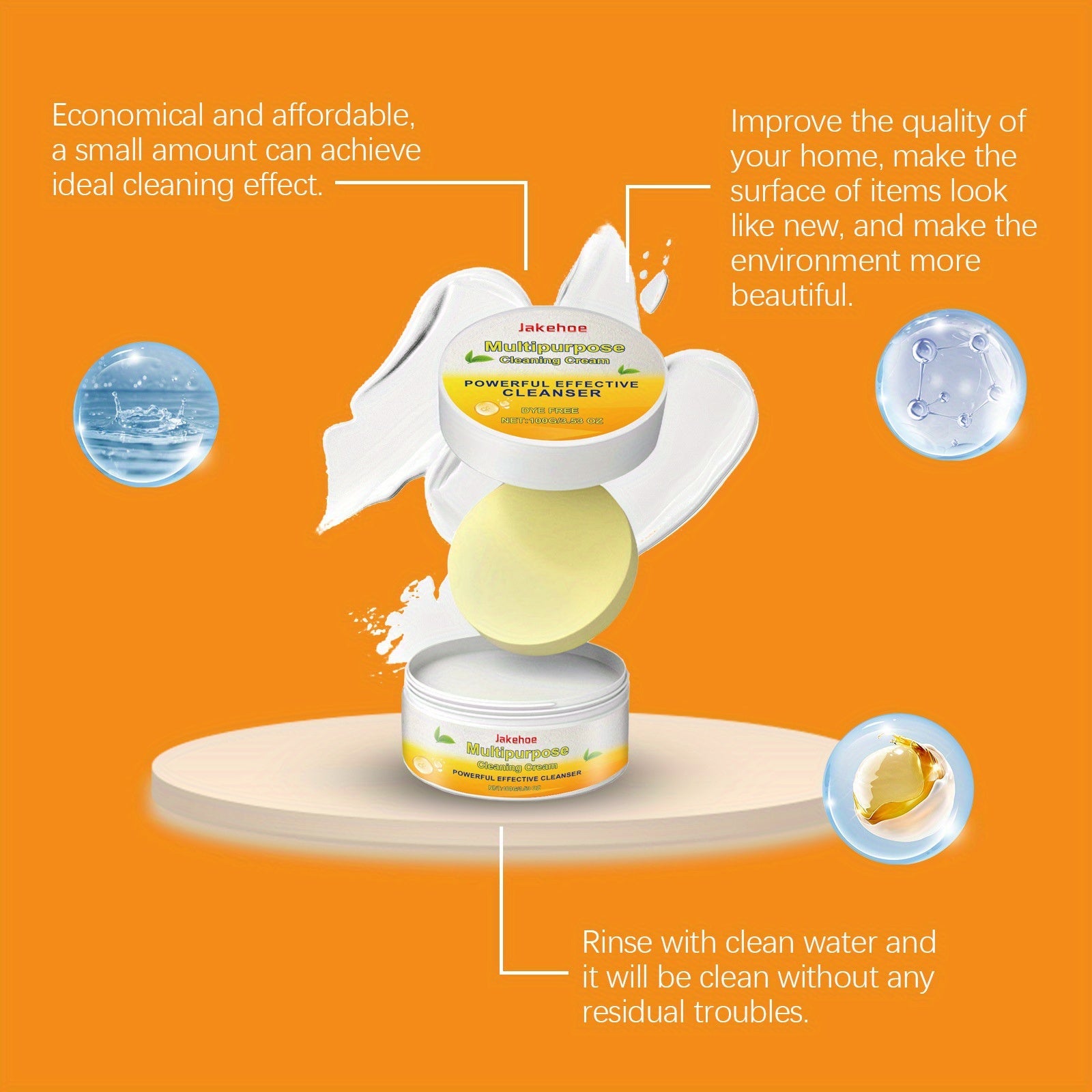 Versatile Kitchen Cleaner Cream for Stovetops and Surfaces with Salicylic Acid