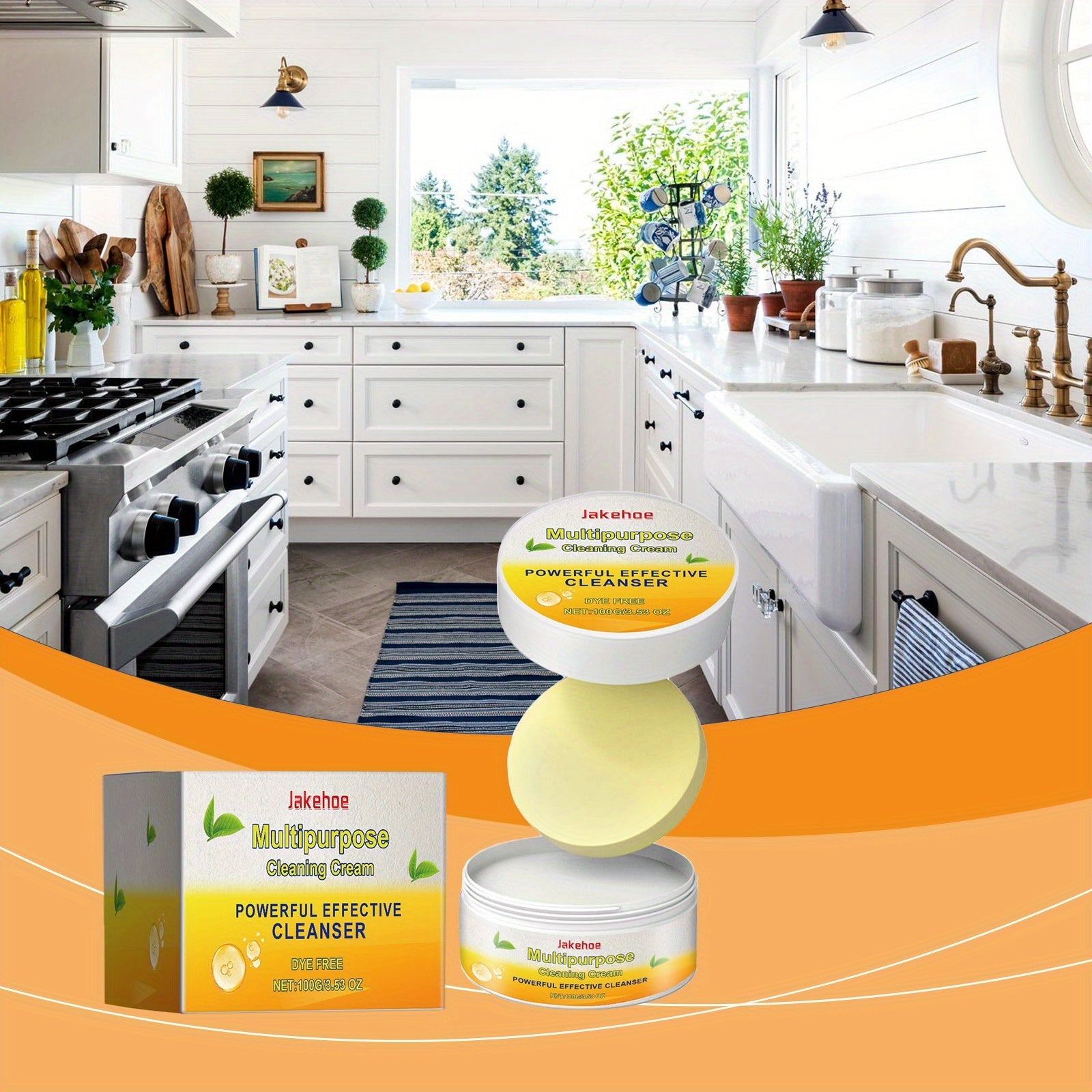 Versatile Kitchen Cleaner Cream for Stovetops and Surfaces with Salicylic Acid