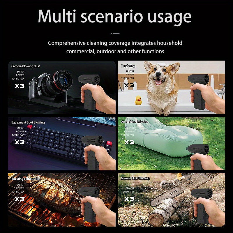 Mini Cordless Blower Hair Dryer and Air Duster for Cleaning Snow Drying