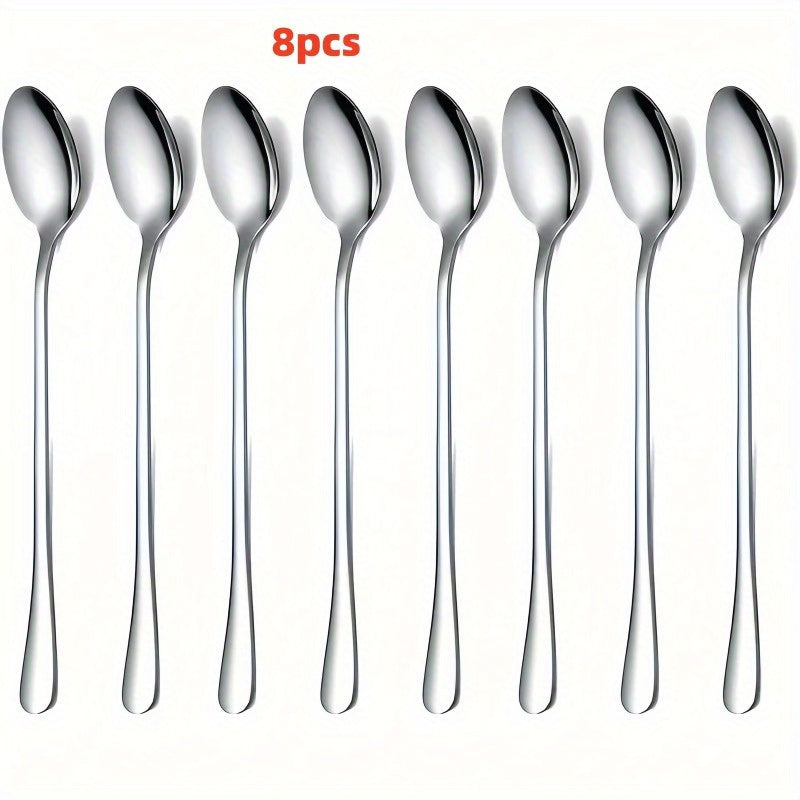 8-Piece Stainless Steel Flatware Set with Knives Forks Spoons for Dining