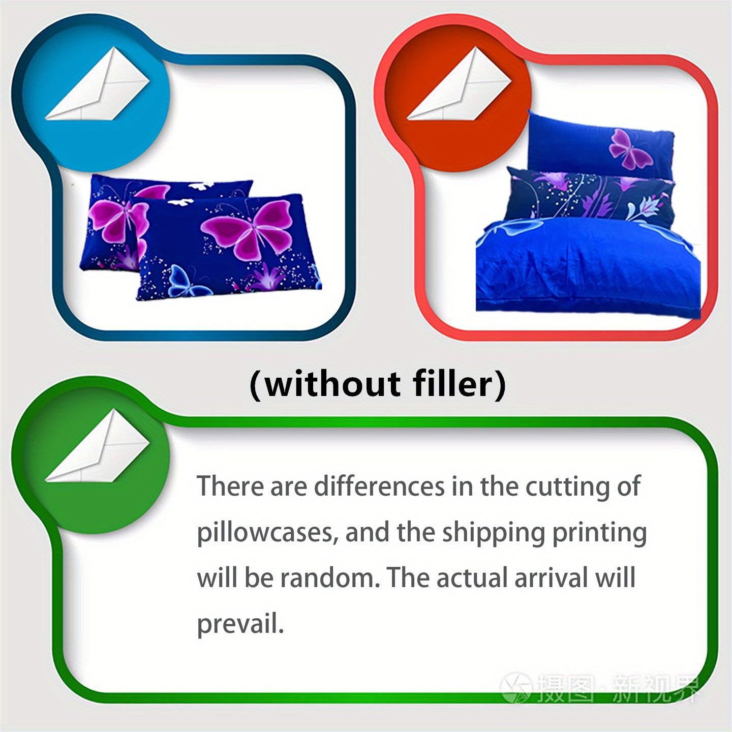 Two Butterfly Print Pillowcases Set Breathable Soft Skin-Friendly 2 Pack