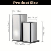 Stainless Steel Kitchen Organizer with Knife Block Compact Storage for Utensils