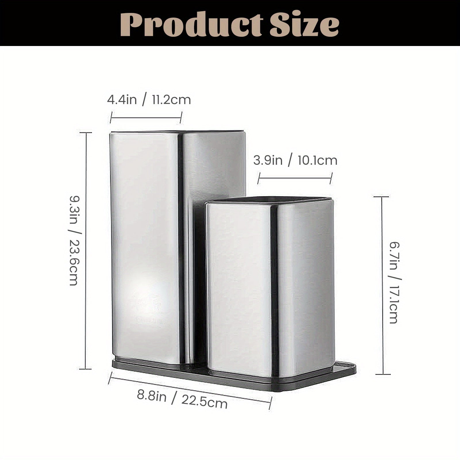 Stainless Steel Kitchen Organizer with Knife Block Compact Storage for Utensils
