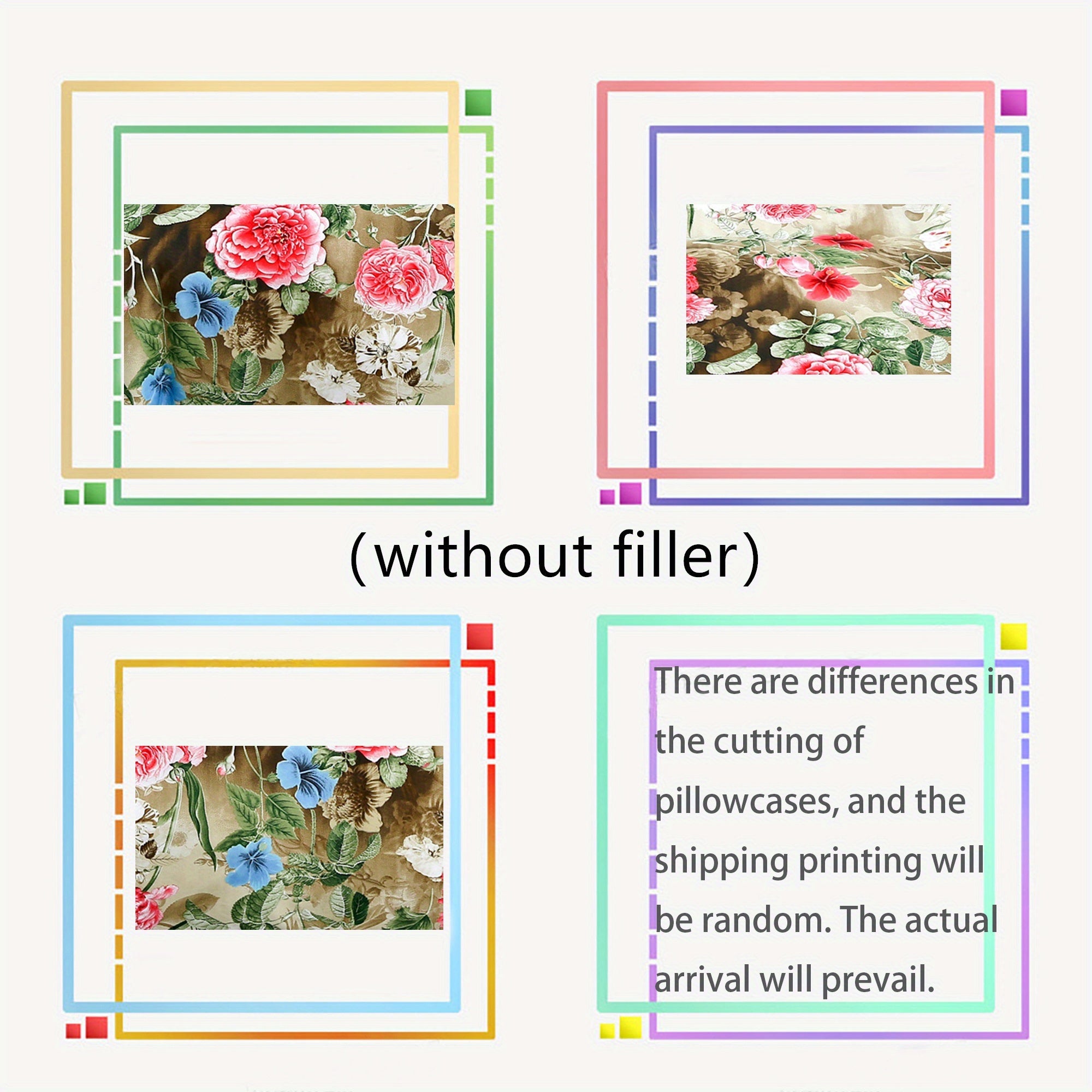 Pair of Floral Print Pillowcases, Breathable Polyester, Soft Texture, Machine Washable