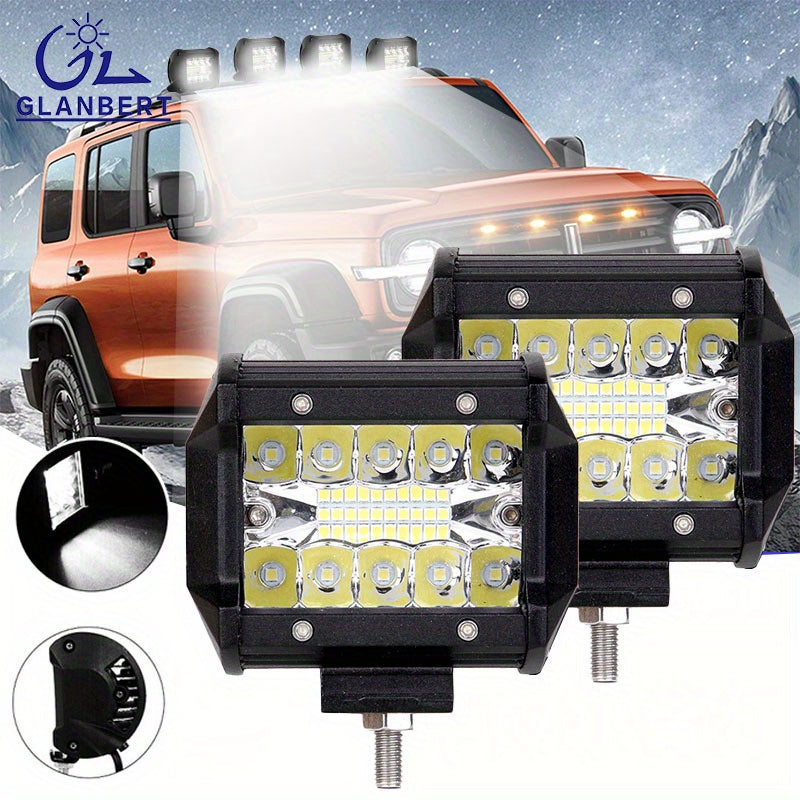 2 Pieces LED Work Lights for Cars RVs Motorcycles 10.16cm Brightness 12V
