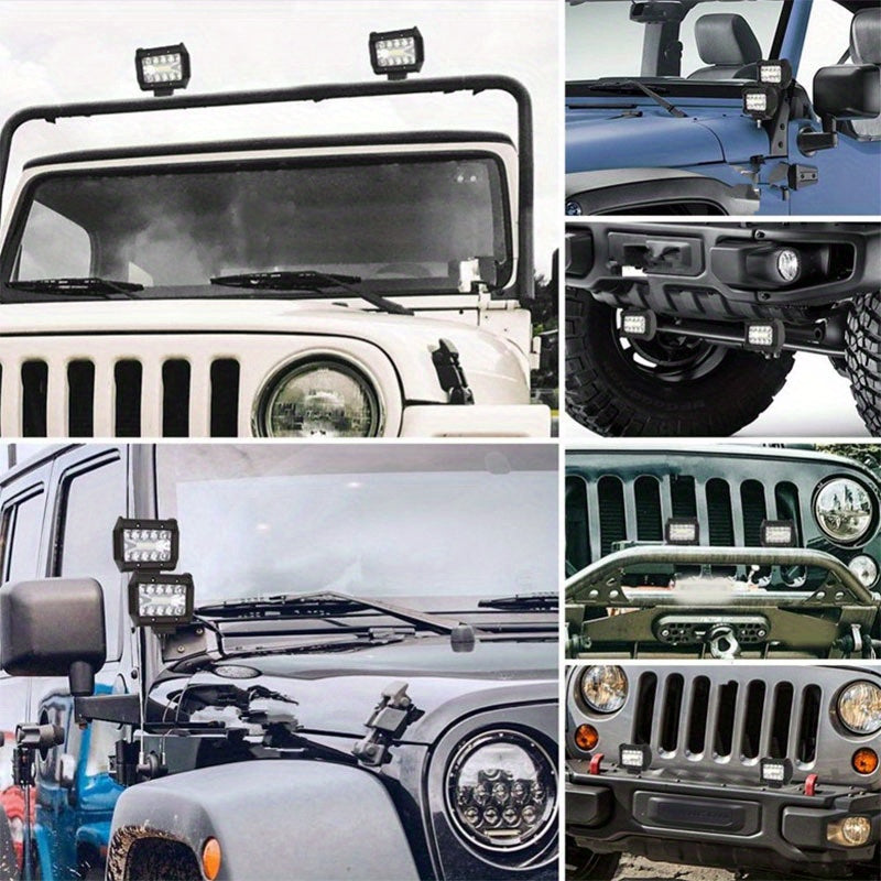 2 Pieces LED Work Lights for Cars RVs Motorcycles 10.16cm Brightness 12V