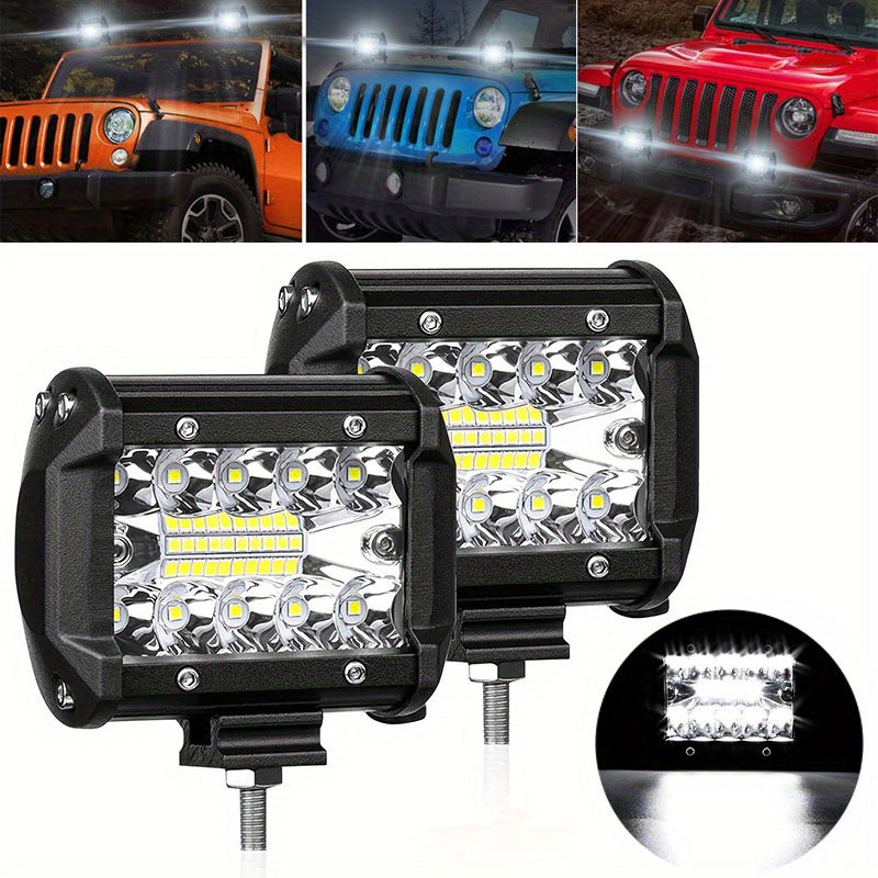 2 Pieces LED Work Lights for Cars RVs Motorcycles 10.16cm Brightness 12V