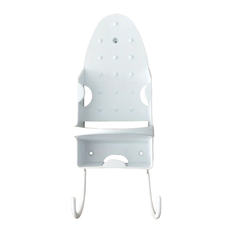 Stainless Steel Wall-Mounted Storage Rack for Iron and Hair Dryer with Hooks