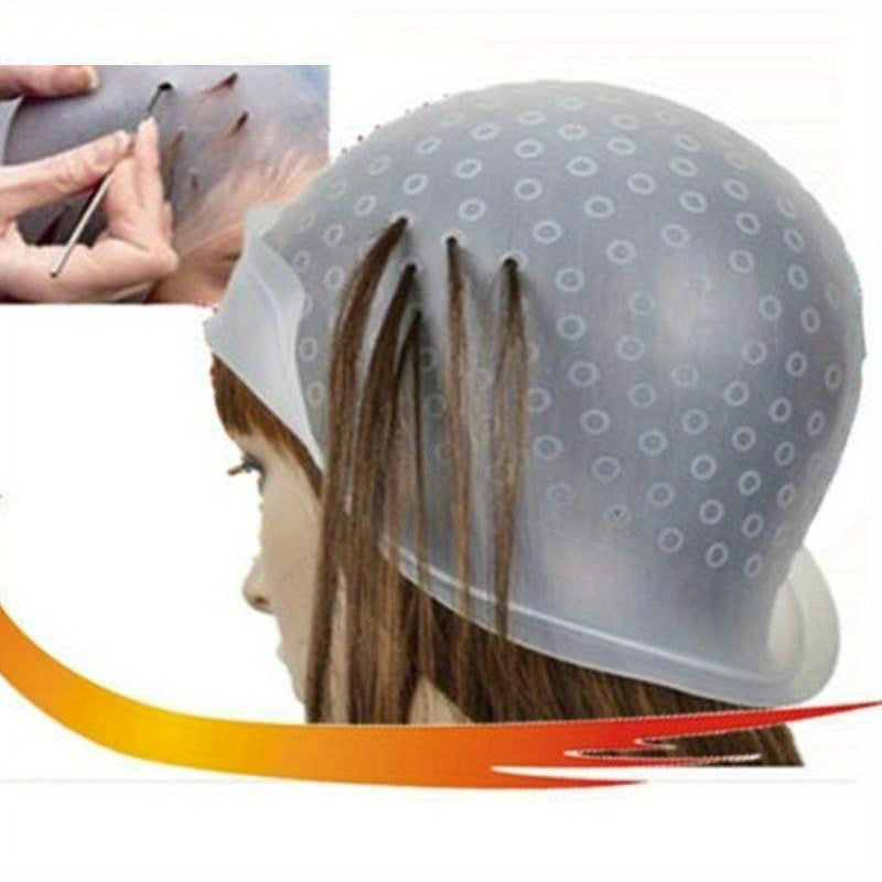 Reusable Silicone Hair Coloring Cap for Highlighting and Dyeing Salon Hair