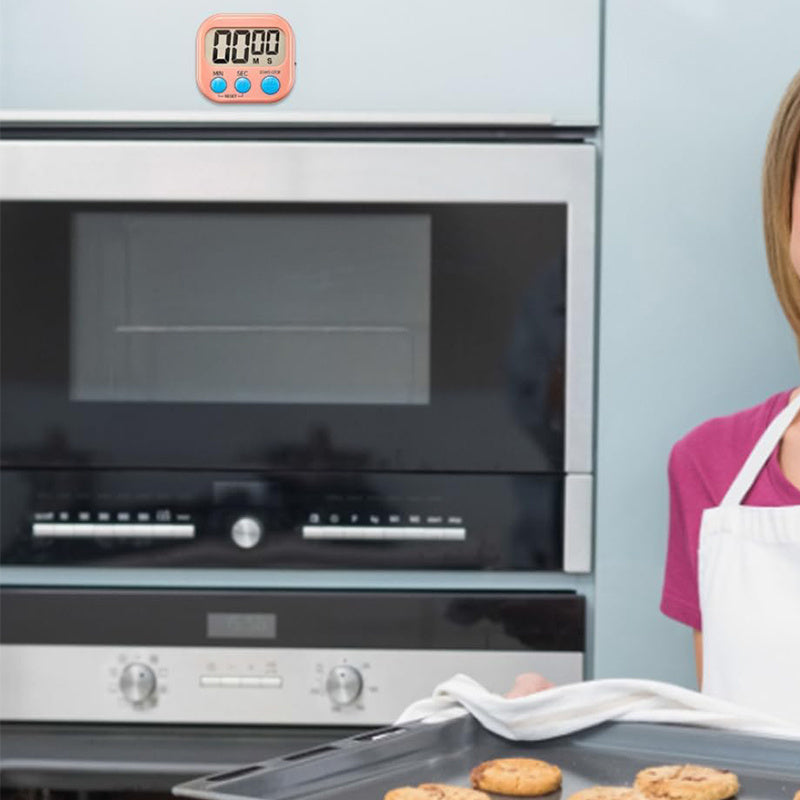 Temporizador digital de cocina de 4 piezas con respaldo magnético que cuenta minutos y segundos para cocinar, hornear, deportes, juegos y uso en oficina