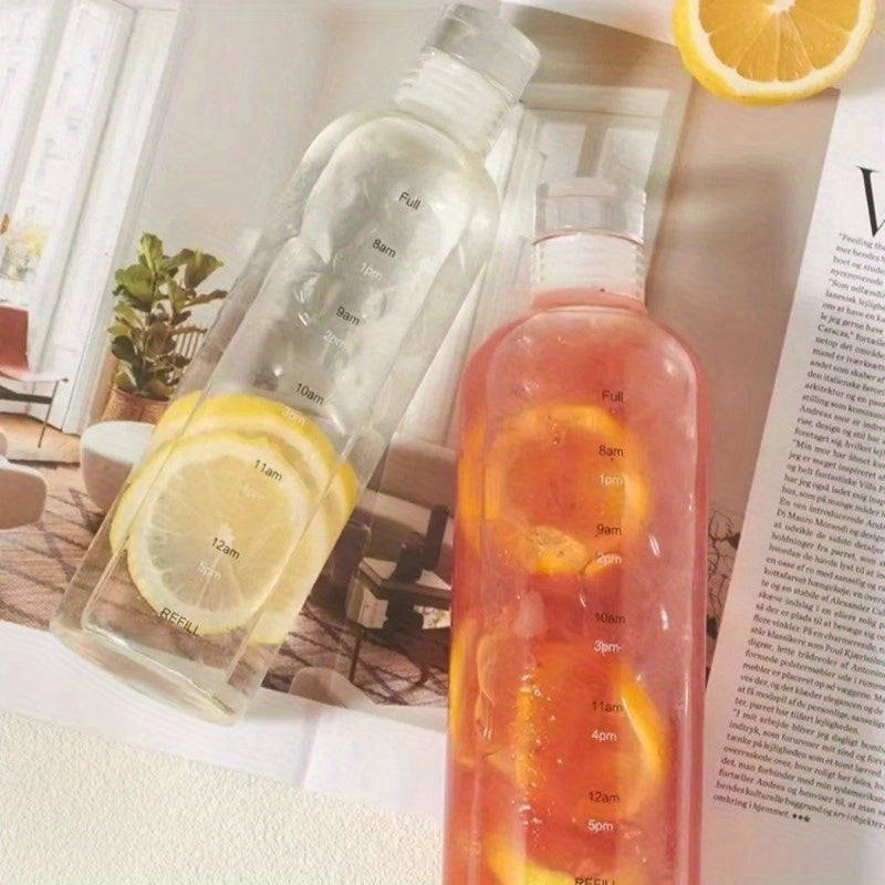 500 мл спортивная бутылка для воды с отметкой времени, герметичная, без BPA, из пластика