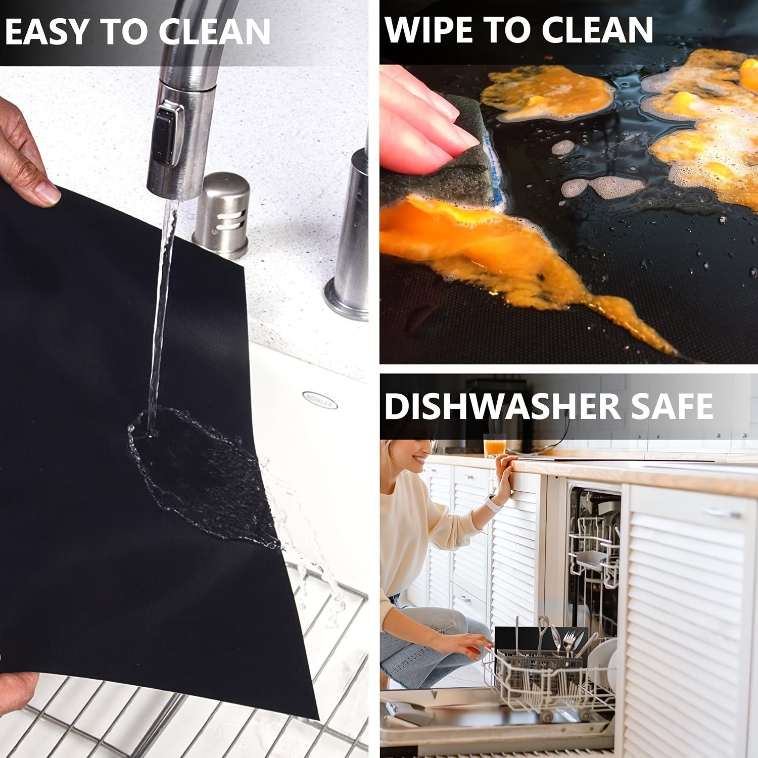 Extra Thick Non-Stick Reusable Oven Liner Mat for Electric and Gas Ovens