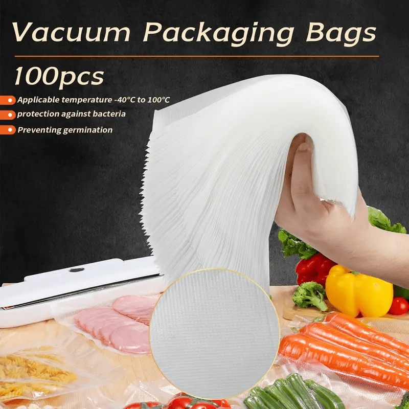 100pcs Food Storage Vacuum Sealer Bags Reusable Heat Resistant BPA-Free