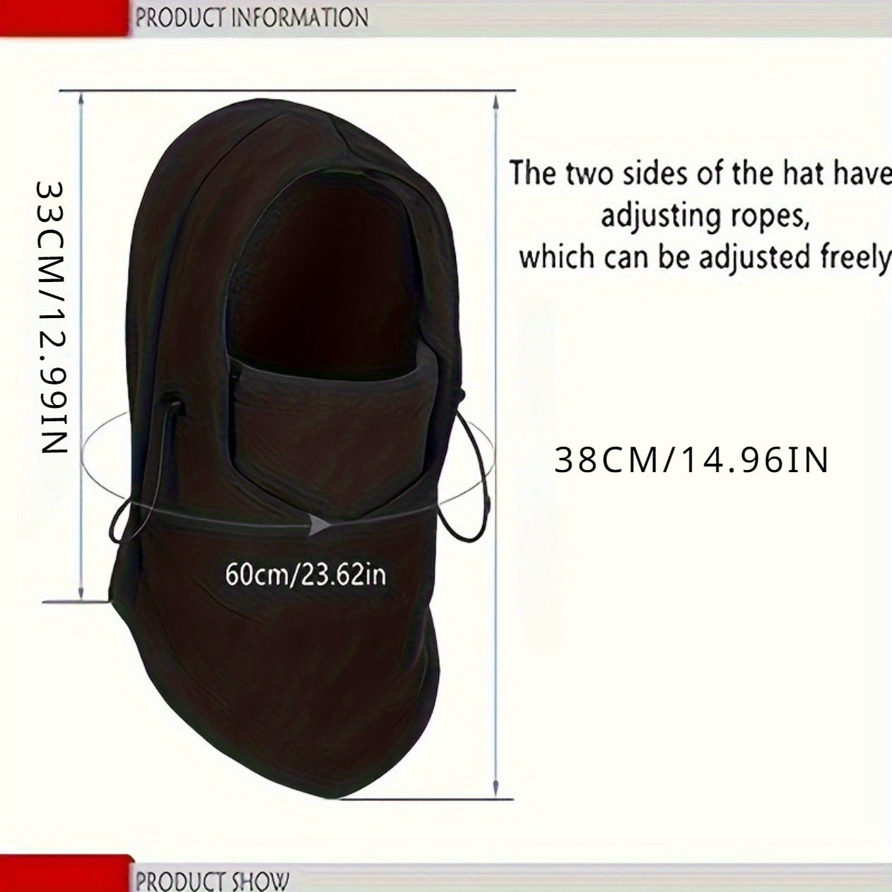 6-in-1 Thermal Fleece Balaclava Hood for Outdoor Sports Skiing Snowboarding Multi-Style Polyester Headgear Mask