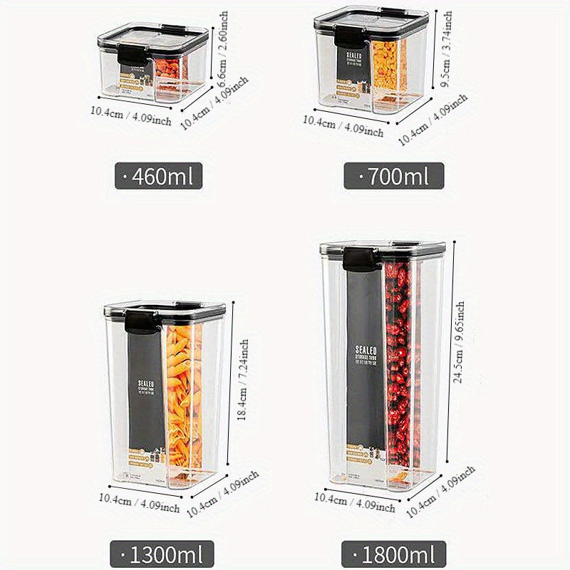 Clear Food Storage Container Airtight Canister for Kitchen Dry Food Cereal