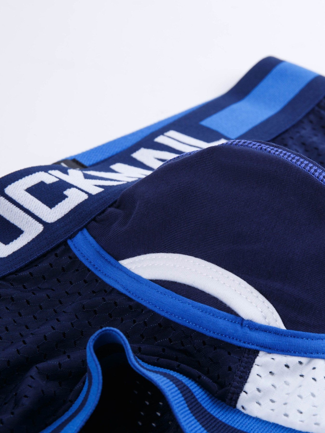 Men's Boxer Briefs Set of 3 Black White Blue Low Waist Breathable Mesh Color Block