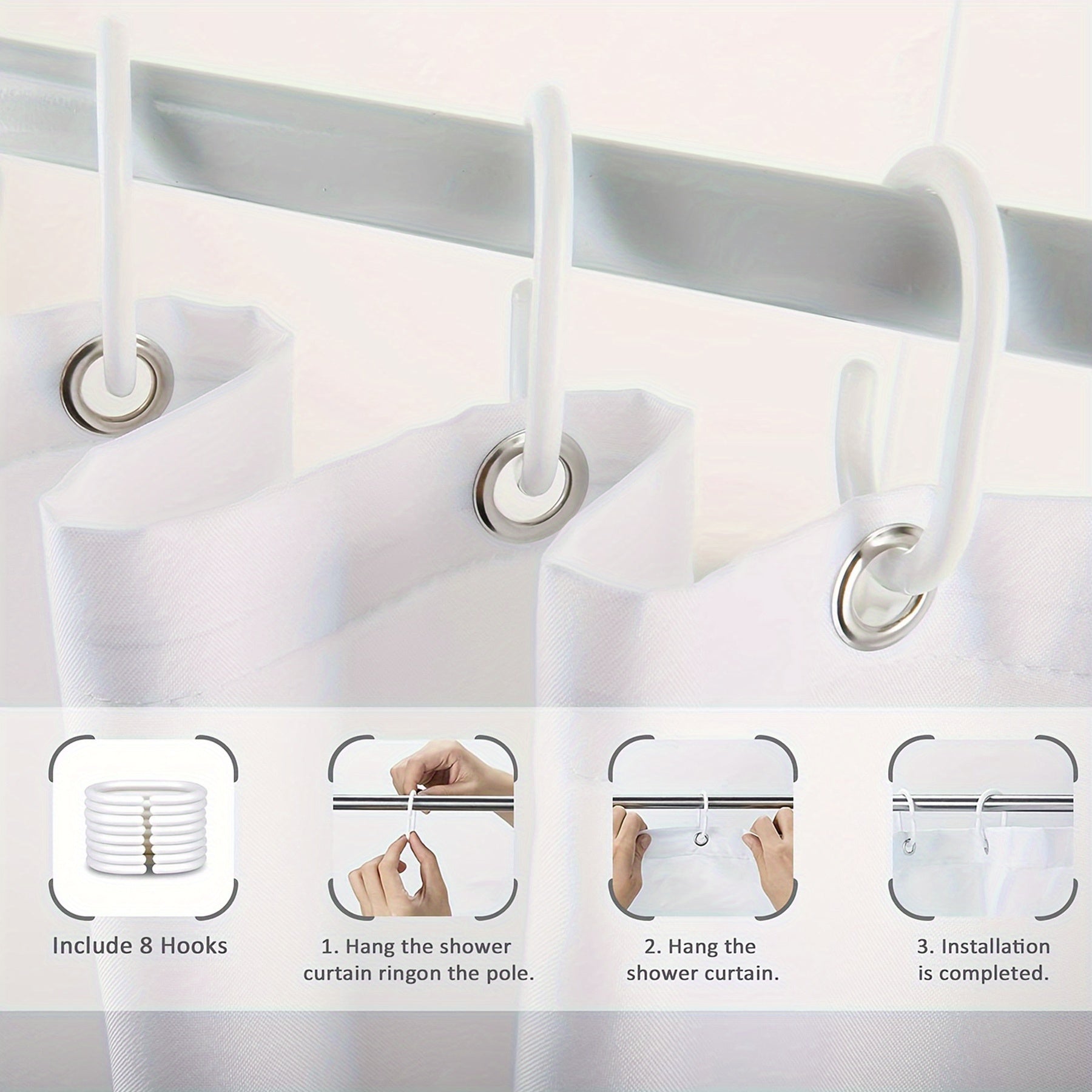 Boyi 180.34*180.34 sm bo'lgan 12 ta tutqichli, sirpanmaydigan matlar va uy bezaklari bilan kiyik naqshli dush pardasi to'plami.