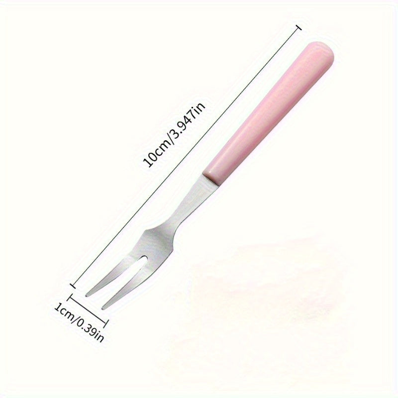 Set of 10 Stainless Steel Fruit Forks for Dessert Cake and Fruit
