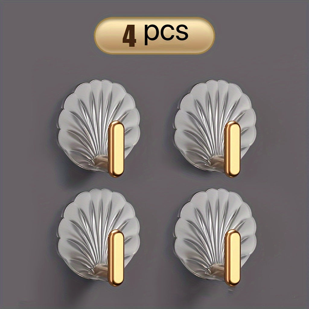 Waterproof Adhesive Hooks with Gold Accents for Kitchen Bathroom Bedroom Hanging Items