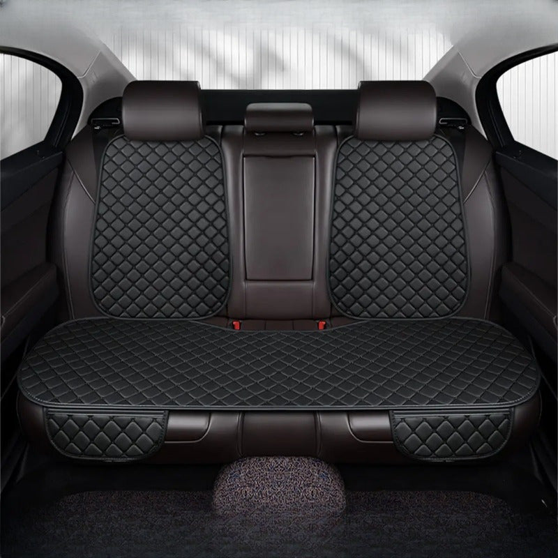 Luxury PU Leather Car Seat Cushion Set with Diamond Embroidery Non-Slip All-Season Full 7-Piece