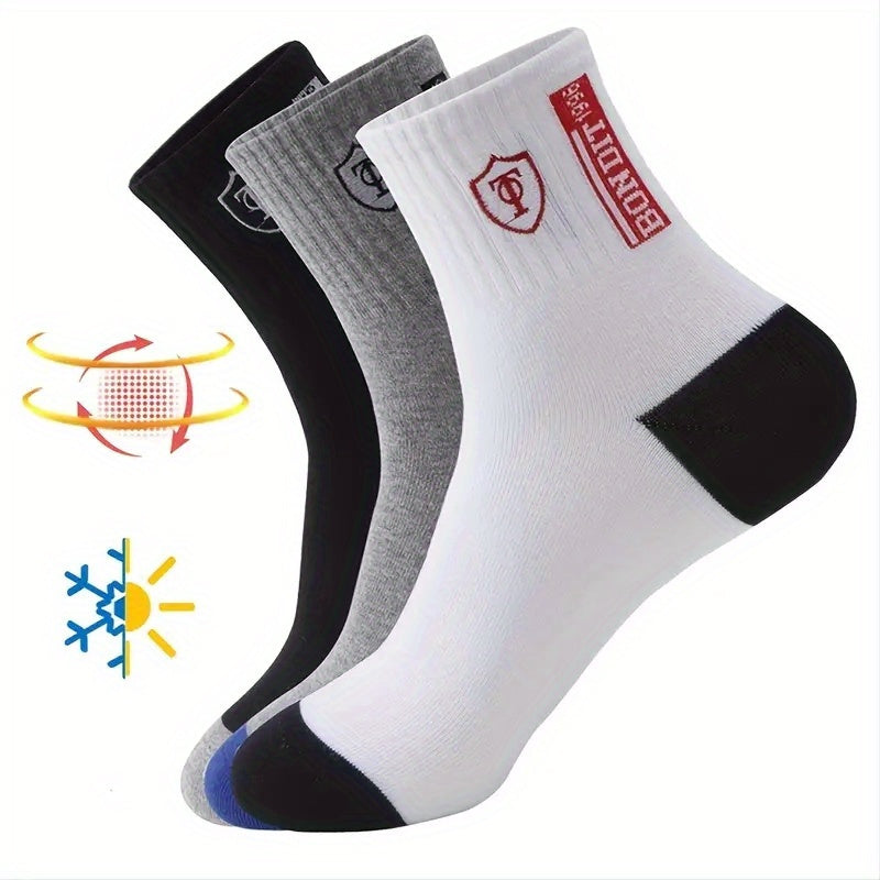 Men's Socks 5 Pairs Breathable Soft Knit Polyester Casual Wear Autumn Winter