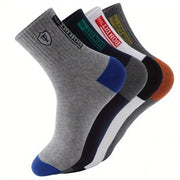 Men's Socks 5 Pairs Breathable Soft Knit Polyester Casual Wear Autumn Winter