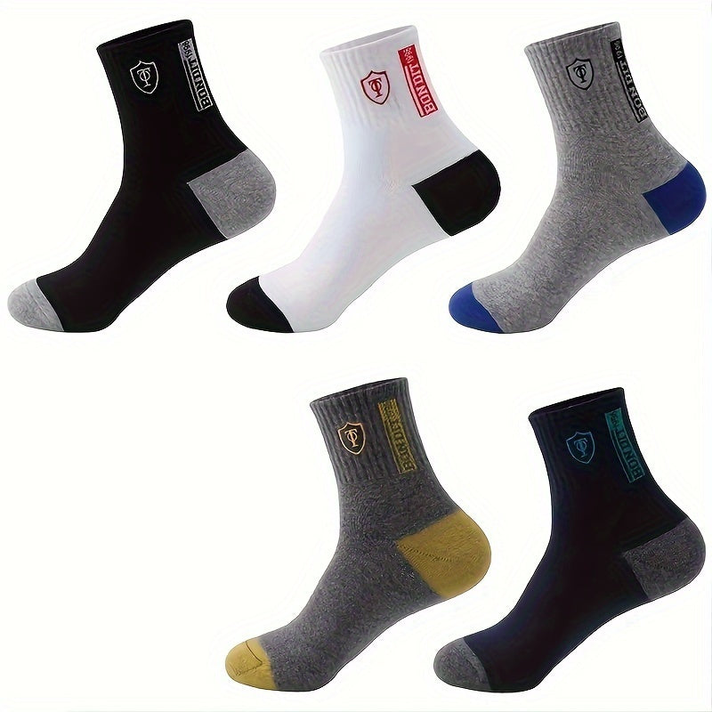 Men's Socks 5 Pairs Breathable Soft Knit Polyester Casual Wear Autumn Winter