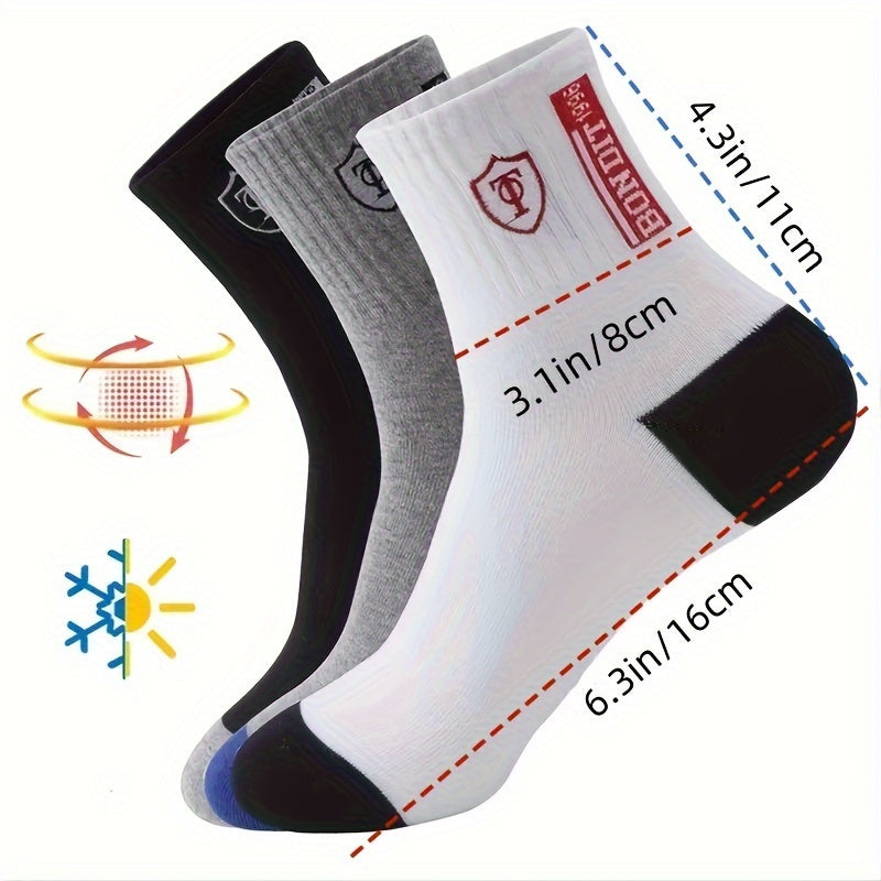 Men's Socks 5 Pairs Breathable Soft Knit Polyester Casual Wear Autumn Winter