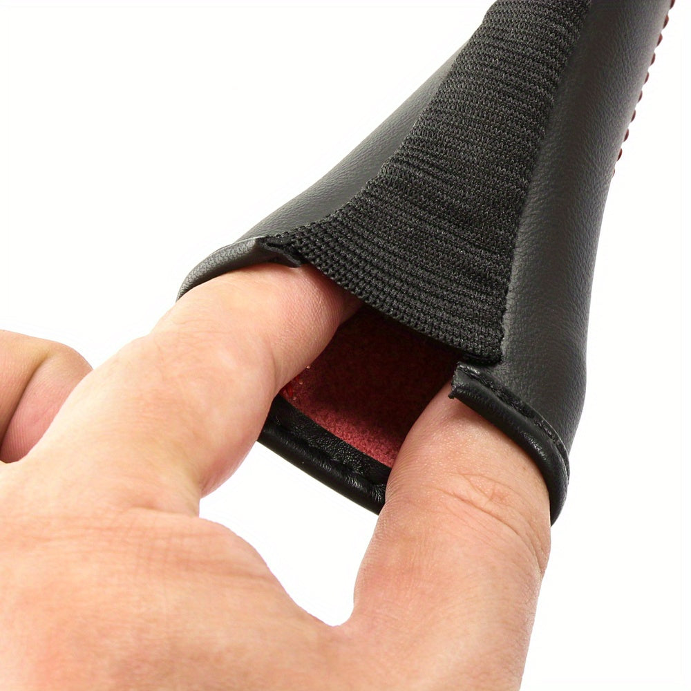 Car Interior Accessories PU Handbrake Cover Set Hand-Stitched Protective Gear Shift Knob