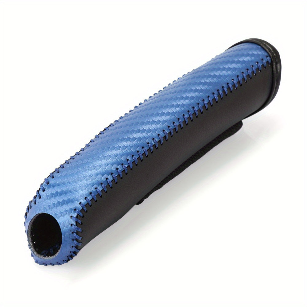 Car Interior Accessories PU Handbrake Cover Set Hand-Stitched Protective Gear Shift Knob