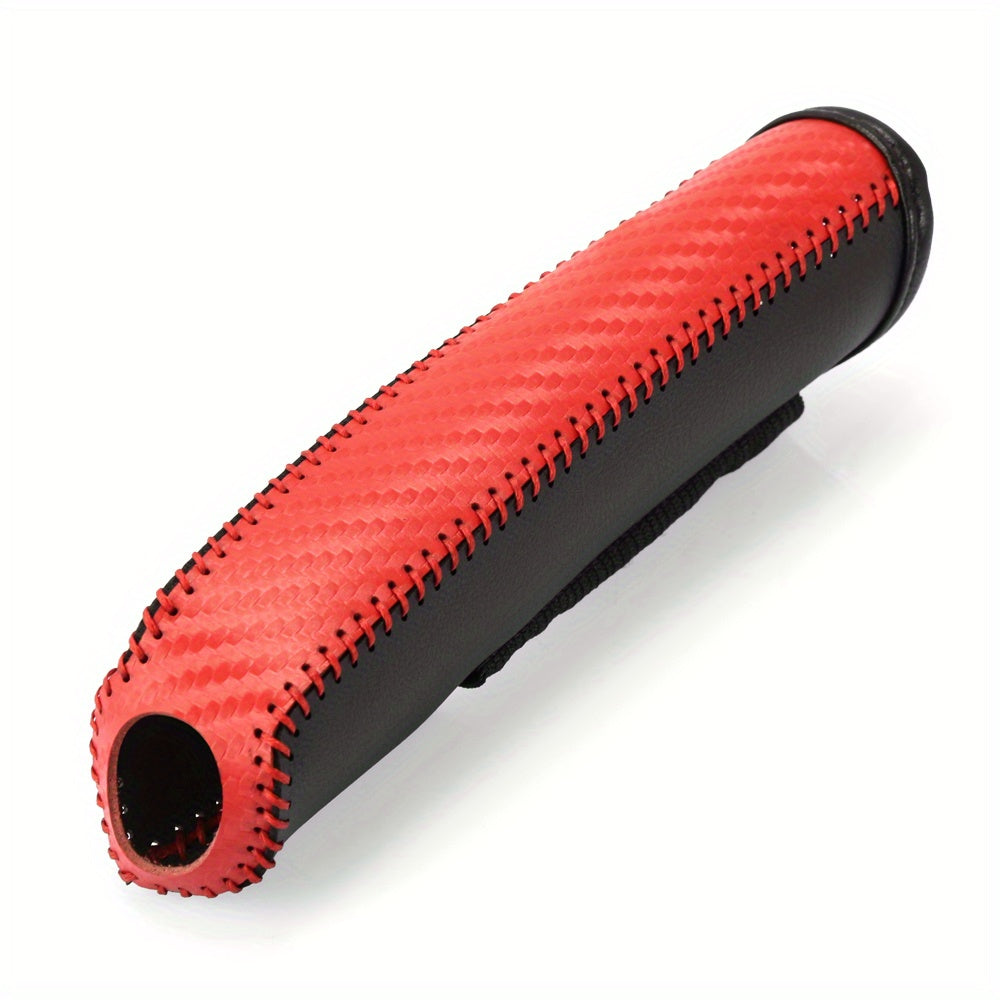 Car Interior Accessories PU Handbrake Cover Set Hand-Stitched Protective Gear Shift Knob