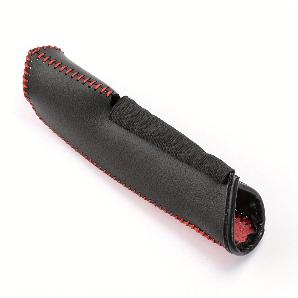 Car Interior Accessories PU Handbrake Cover Set Hand-Stitched Protective Gear Shift Knob